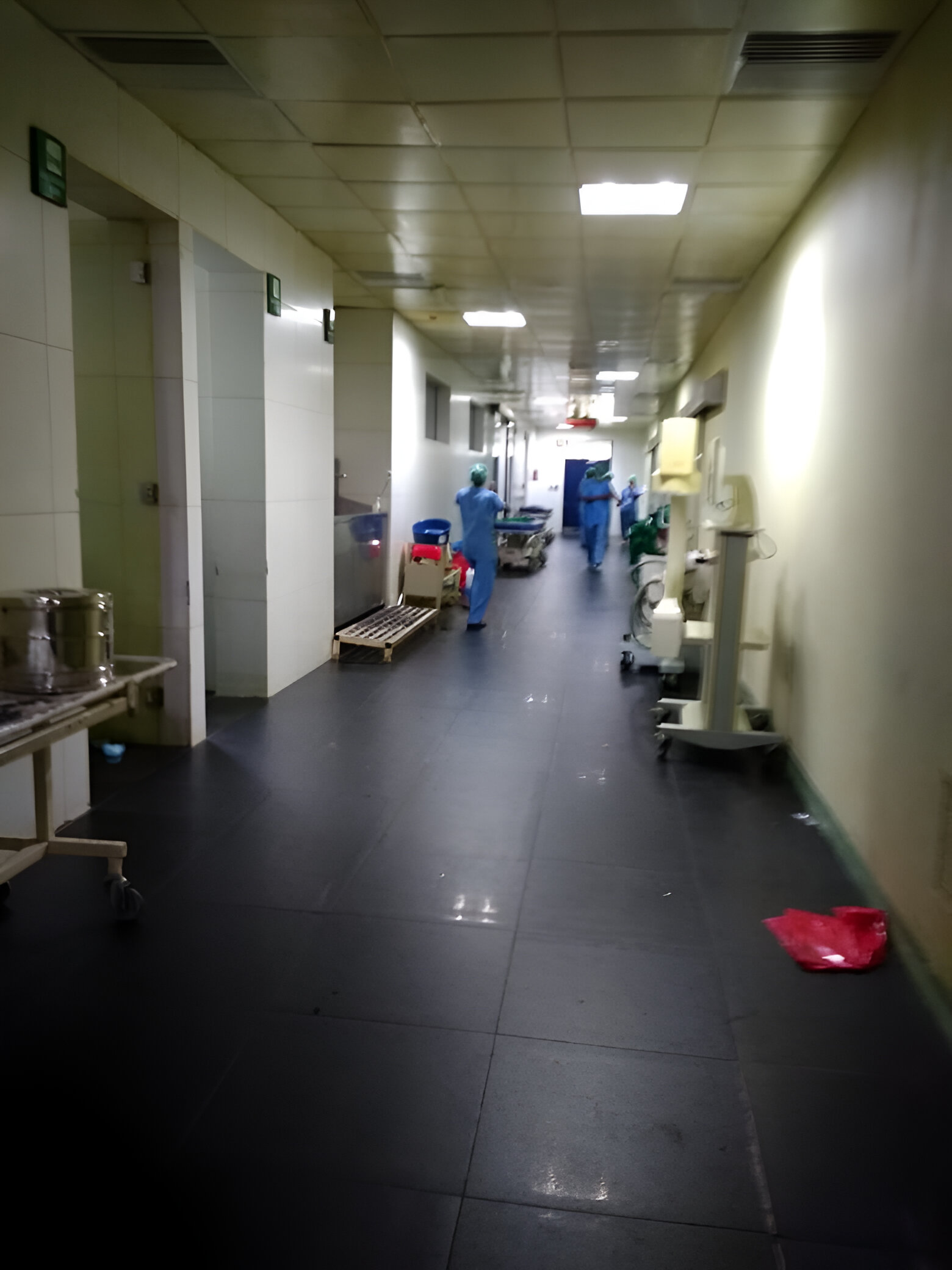 Staff corridor in the support zone, Chettinad Health City cardiology